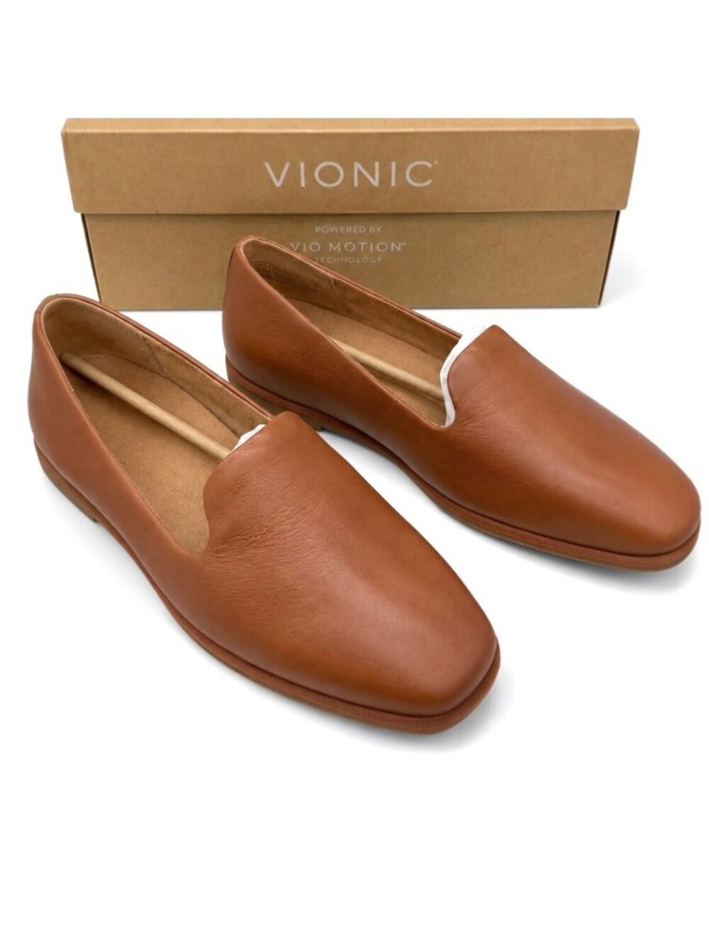 Vionic Willa 2.0 Tan Leather Loafer Flats Womens 10M Arch Support APMA